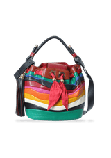 MULTICOLOR LEATHER BUCKET BAG