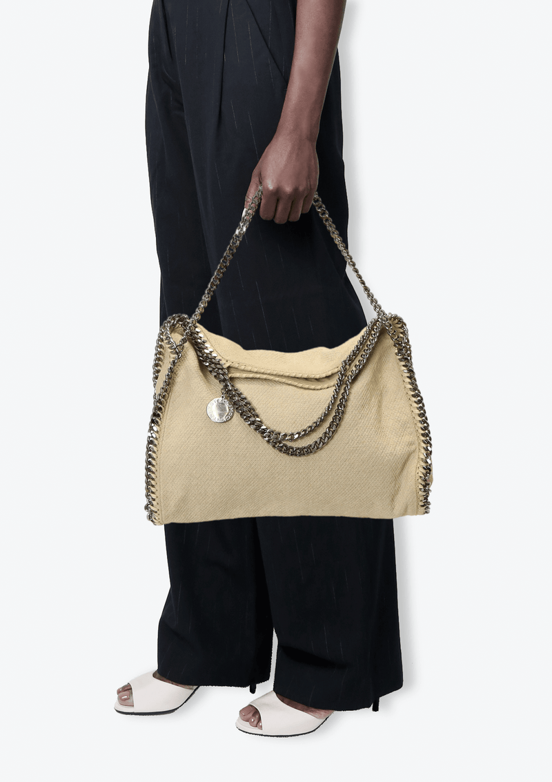 LINEN FALABELLA FOLD-OVER TOTE