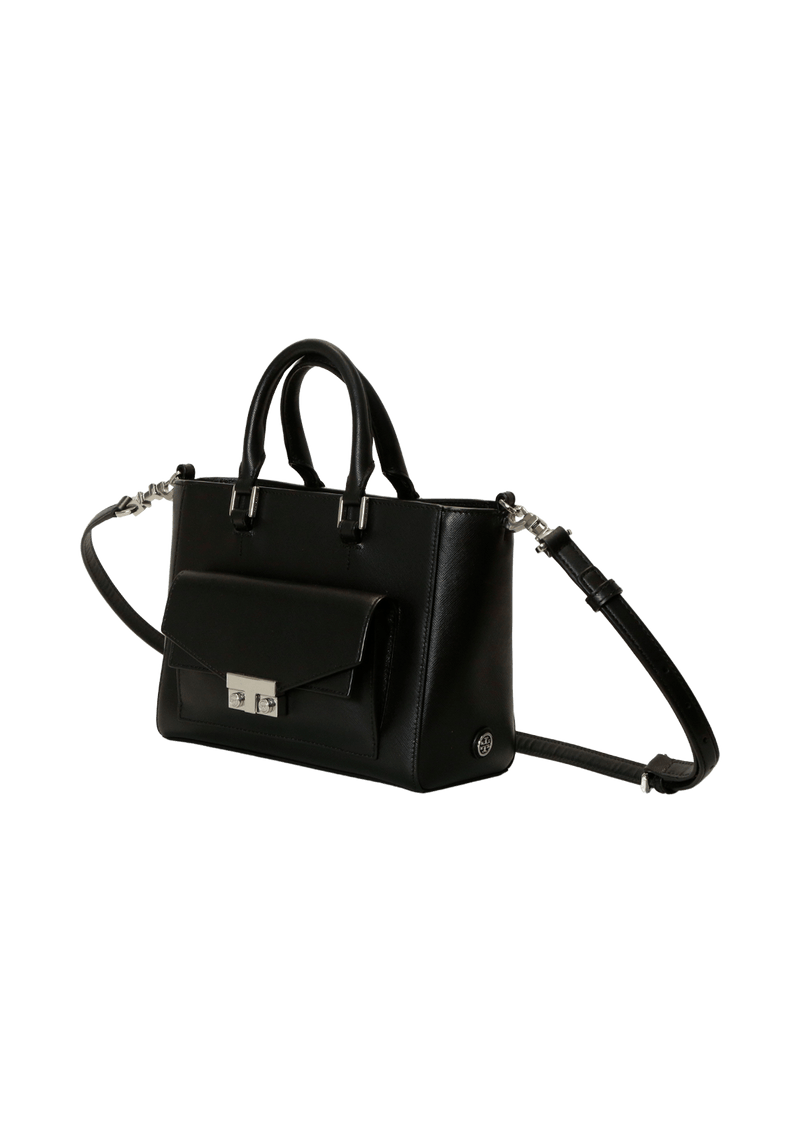 T-LOCK LEATHER BAG