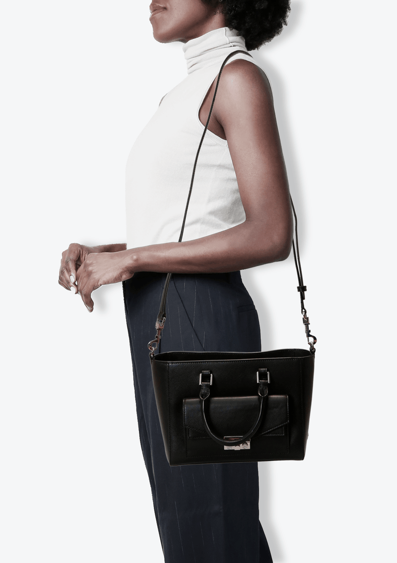 T-LOCK LEATHER BAG