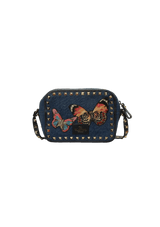 DENIM ROCKSTUD CAMERA BAG