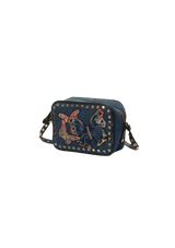 DENIM ROCKSTUD CAMERA BAG