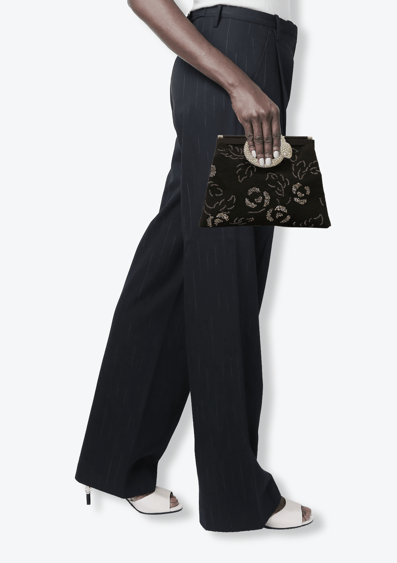 EMBROIDERED SNAKE CLUTCH