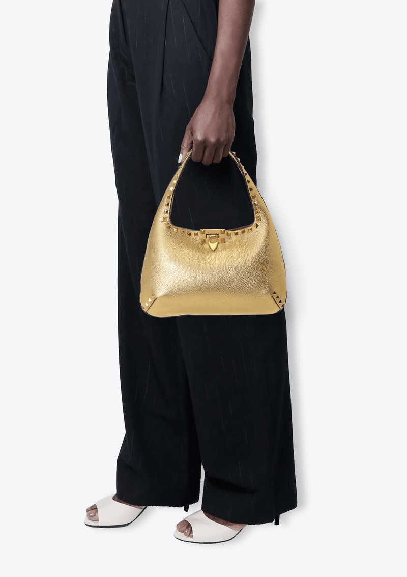 SMALL ROCKSTUD METALLIC HOBO