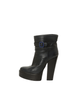LEATHER BUCKLE BOOTS 37