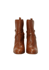 LEATHER INTRECCIATO WEAVE BOOTS 37