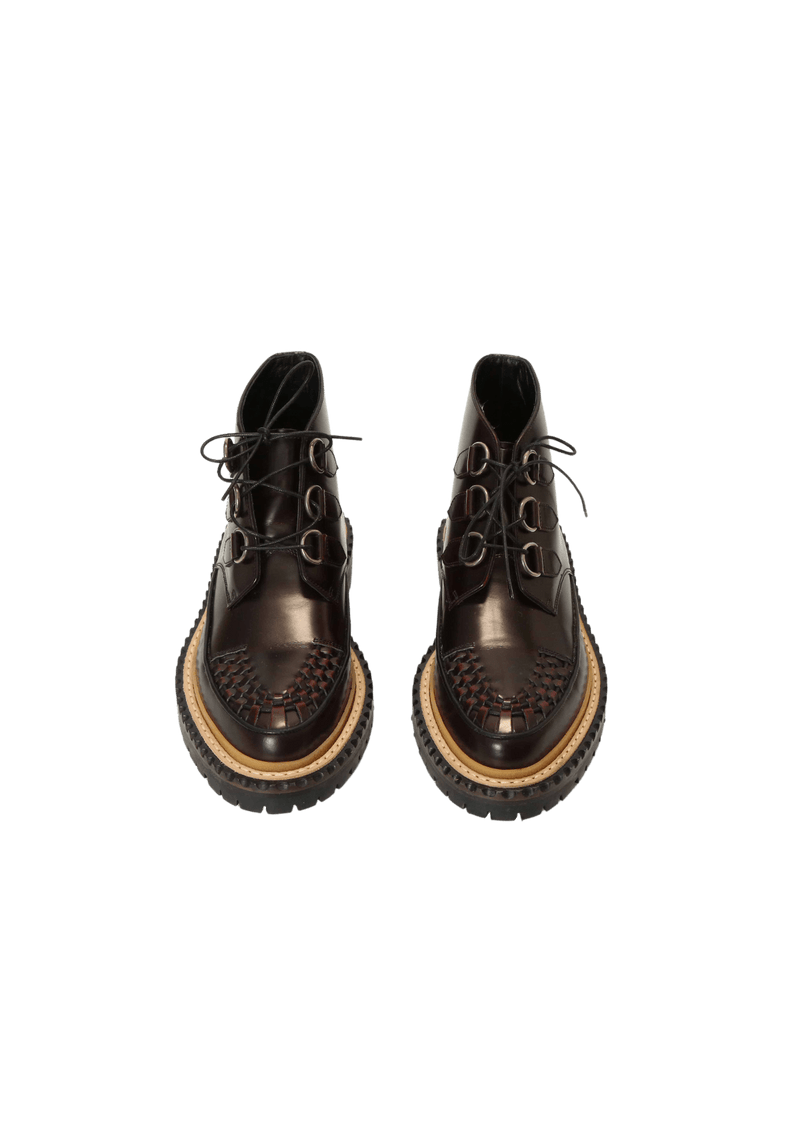 LEATHER COMBAT BOOTS 38