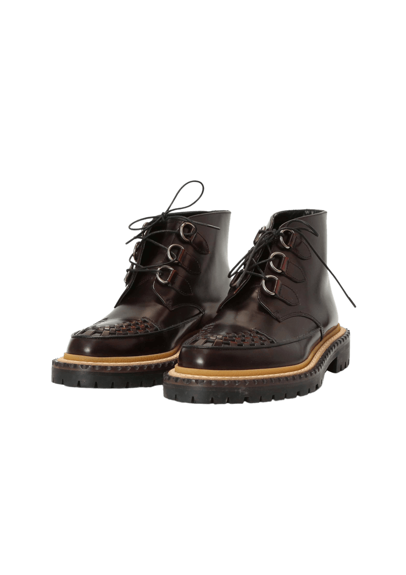 LEATHER COMBAT BOOTS 38