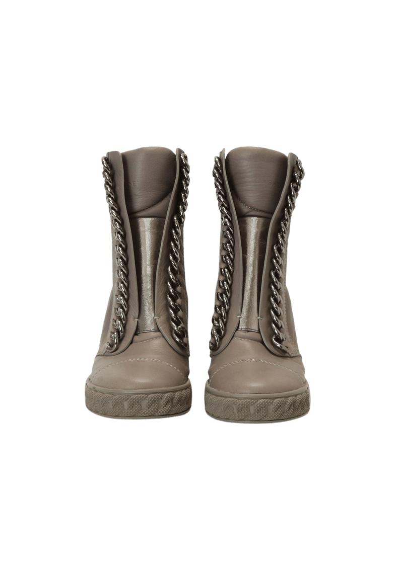 LEATHER COMBAT BOOTS 37