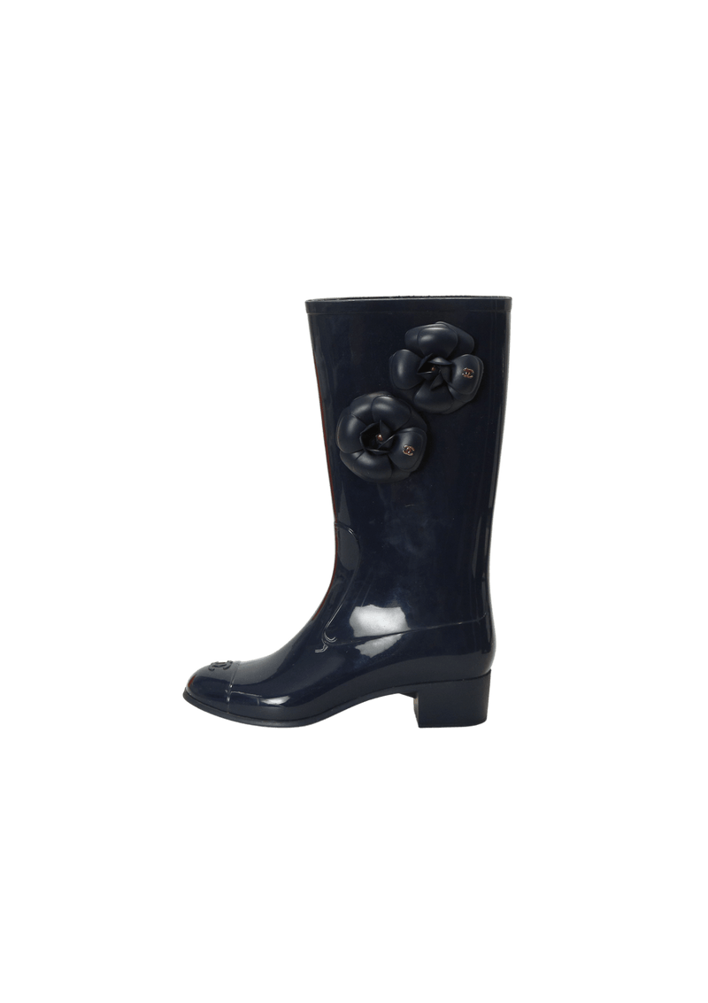 Chanel camellia 2024 rain boots