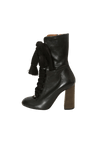 LEATHER LACE UP BOOTS 36