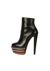 FAOLO PYRAMID STUD PLATFORM ANKLE BOOTS 35