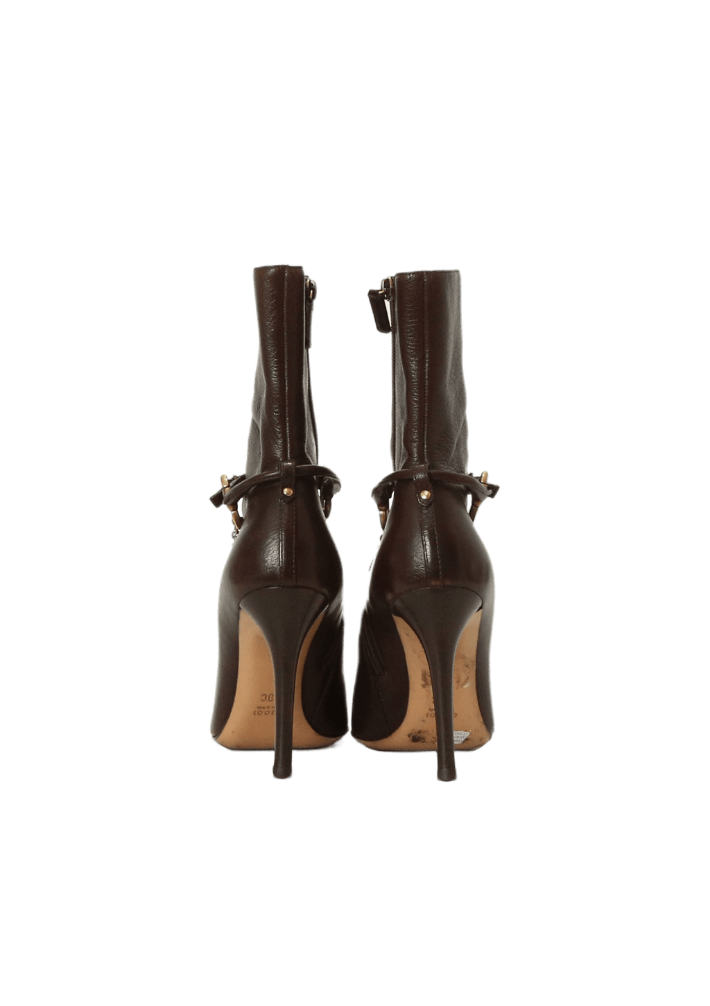 Bota Gucci Leather Chain-Link Boots 36 Marrom Original – Gringa