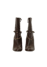 LEATHER CHAIN-LINK BOOTS 36