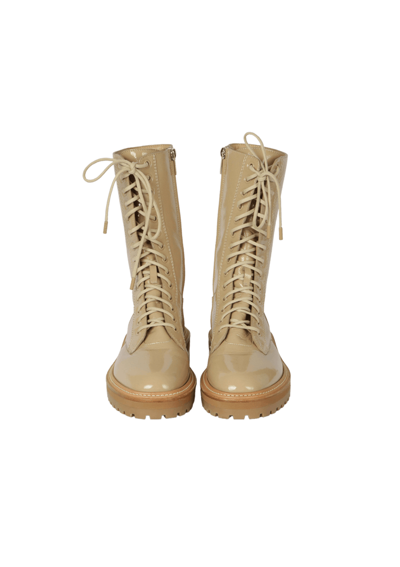 CORA PATENT COMBAT BOOTS 36.5