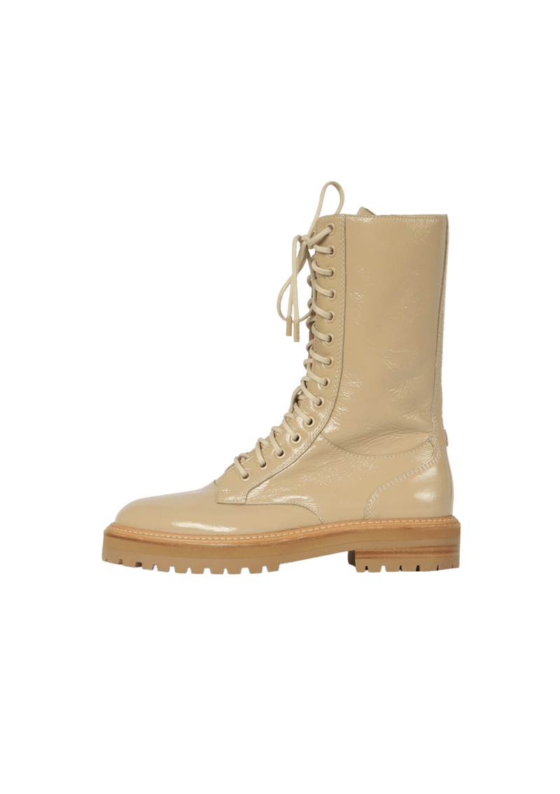 CORA PATENT COMBAT BOOTS 36.5