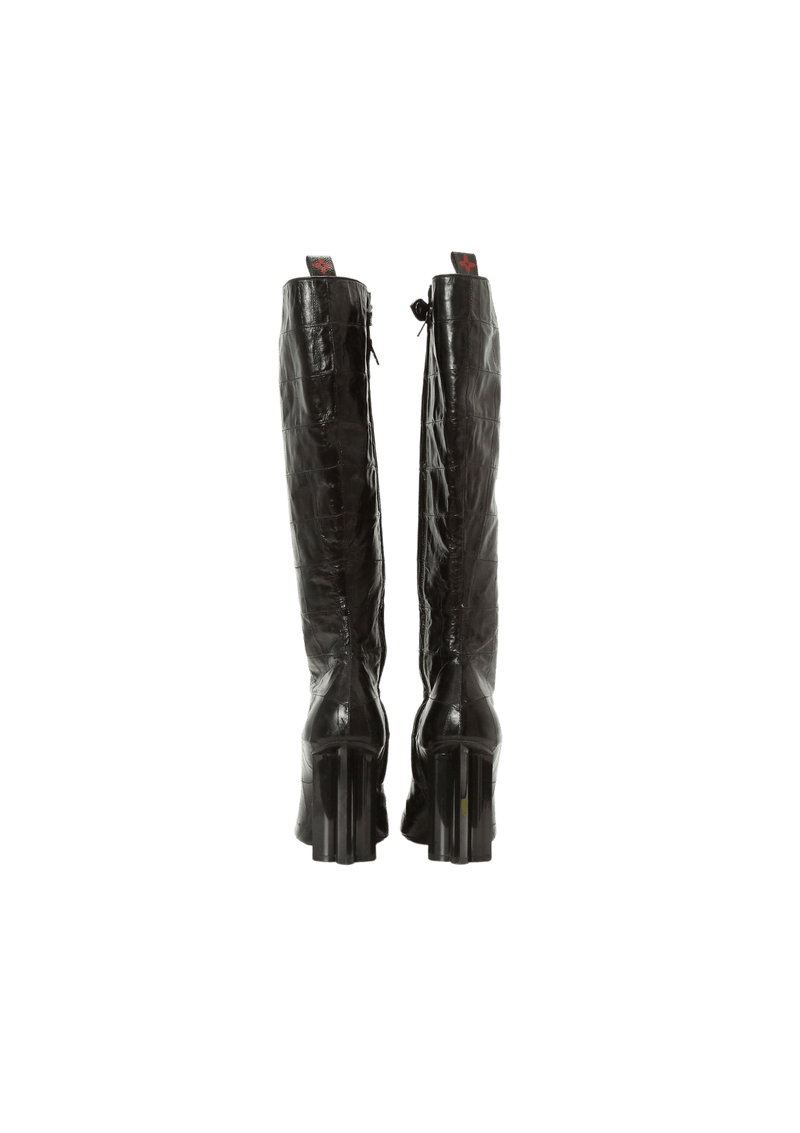 LEATHER EMBOSSED BOOTS 35.5