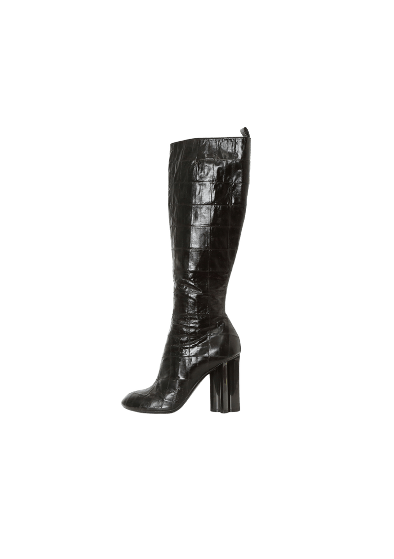 LEATHER EMBOSSED BOOTS 35.5