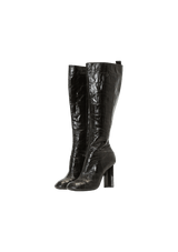 LEATHER EMBOSSED BOOTS 35.5