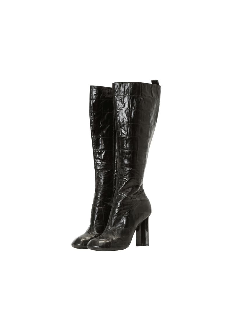 LEATHER EMBOSSED BOOTS 35.5