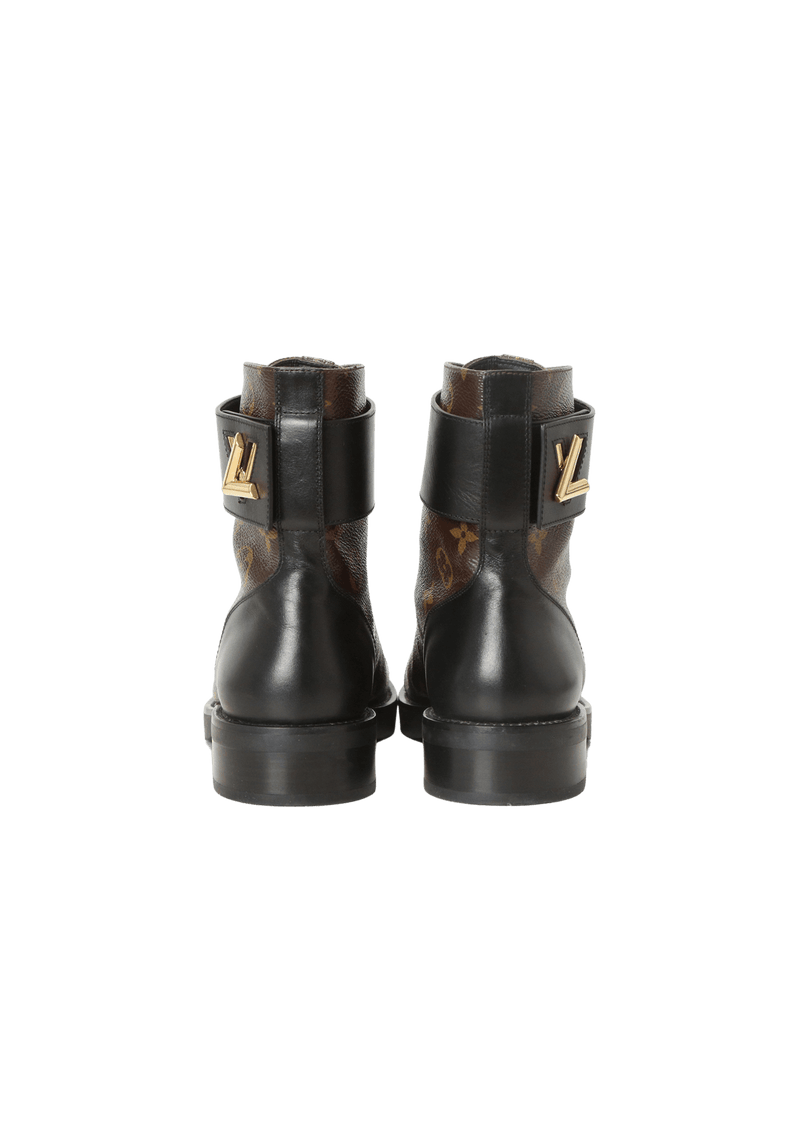 Louis Vuitton Monogram Wonderland Twist Flat Ranger Combat Boots