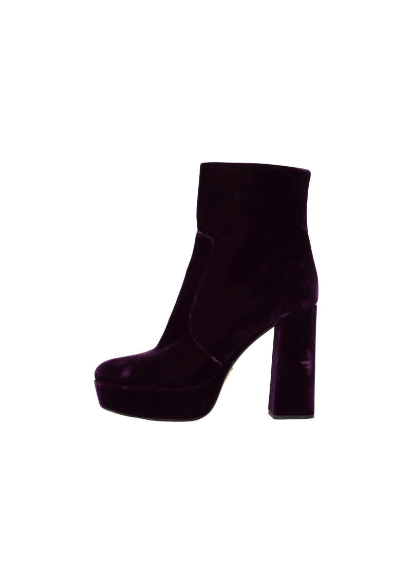 VELVET PLATFORM ANKLE BOOTS 39