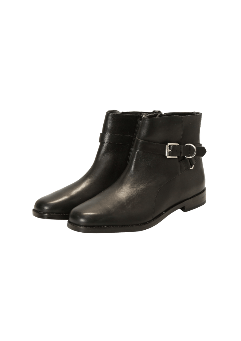 Bota Ralph Lauren Leather Boots 38.5 Preta Original Gringa