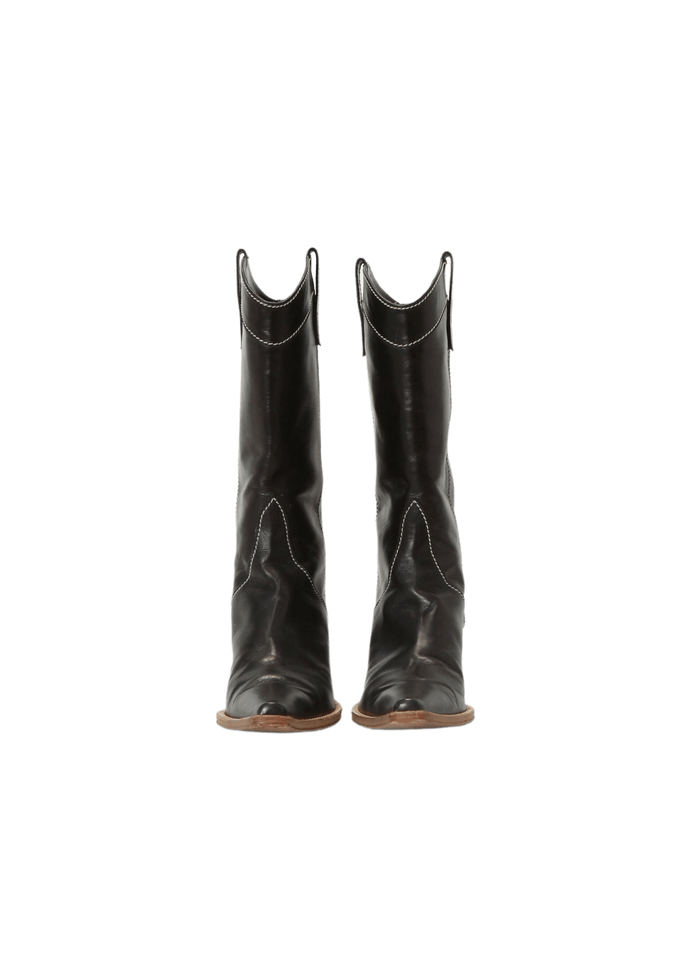 Bota Sergio Rossi Western Leather Boots 37 Preto Original – Gringa