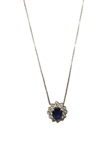 TANZANITA & DIAMOND WHITE GOLD 18K NECKLACE