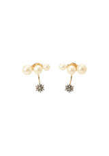 18K PEARL & DIAMOND DROP EARRINGS