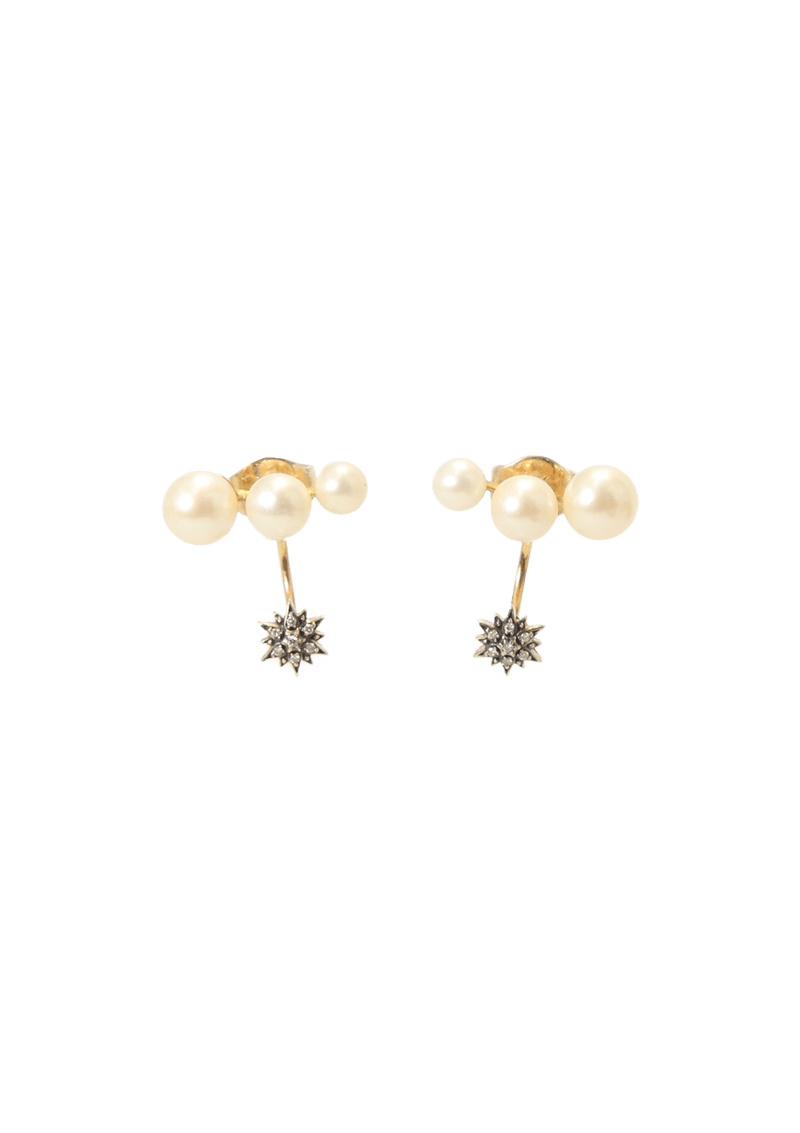 18K PEARL & DIAMOND DROP EARRINGS