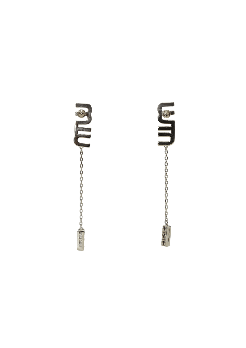 CRYSTAL LOGO EARRINGS