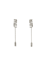CRYSTAL LOGO EARRINGS