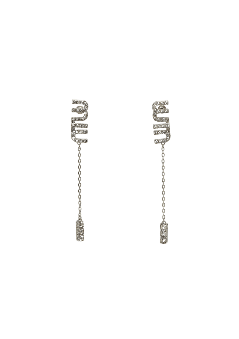 CRYSTAL LOGO EARRINGS