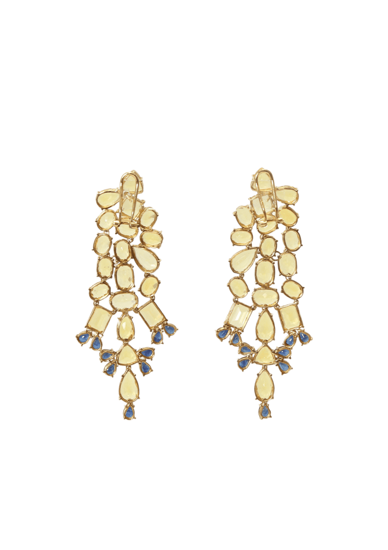 MULTI STONE PENDANT 18K EARRINGS