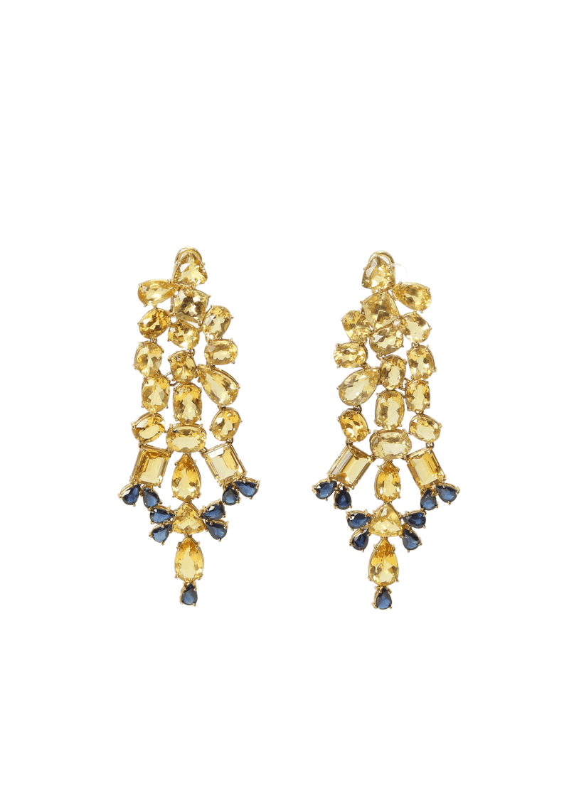 MULTI STONE PENDANT 18K EARRINGS