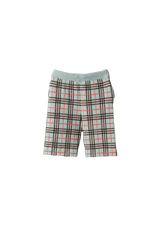 KID'S CHECK WOOL JACQUARD SHORTS 14Y