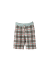 KID'S CHECK WOOL JACQUARD SHORTS 14Y