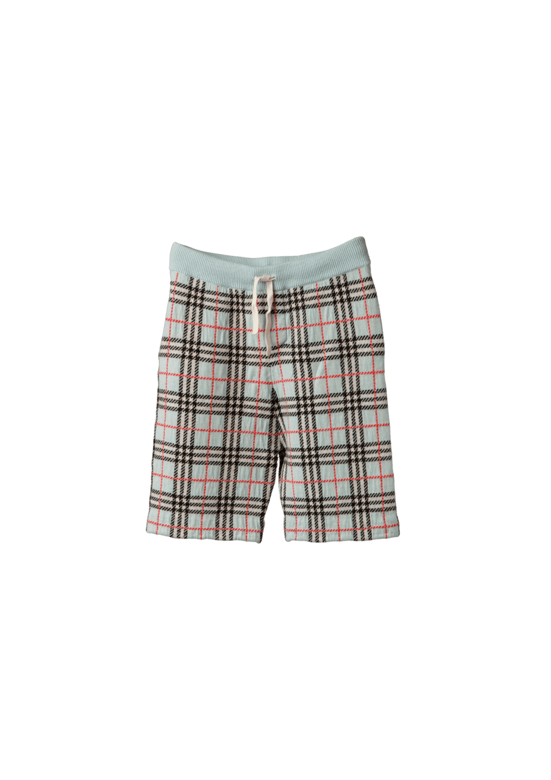 KID'S CHECK WOOL JACQUARD SHORTS 14Y