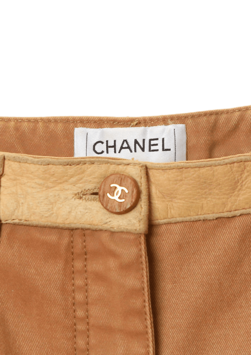 LEATHER PANEL PANTS 38