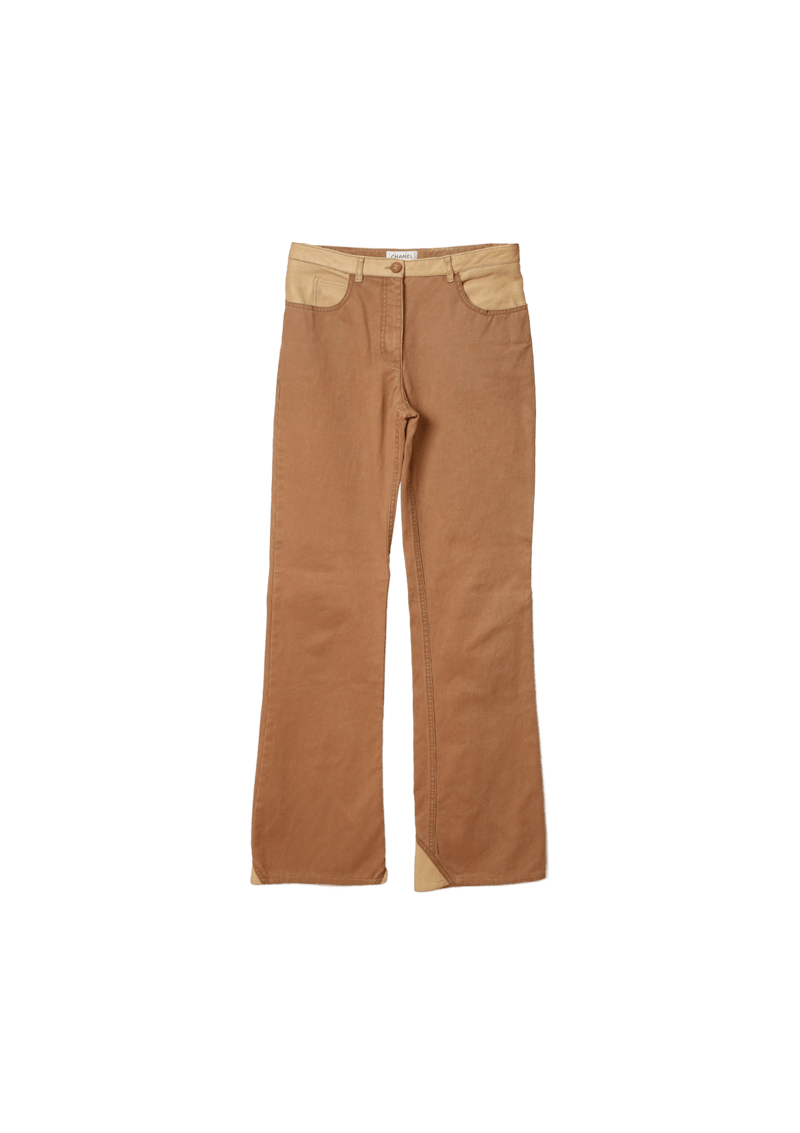 LEATHER PANEL PANTS 38