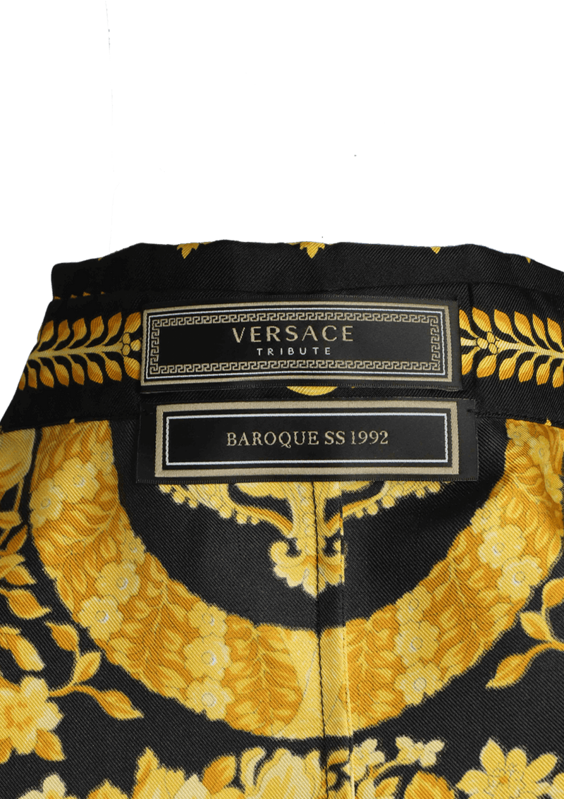 CAMISA VERSACE BAROCCO SILK SHIRT 38 AMARELO ORIGINAL Gringa