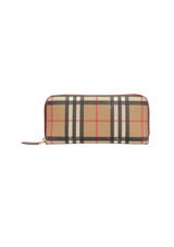 VINTAGE CHECK ZIP AROUND WALLET