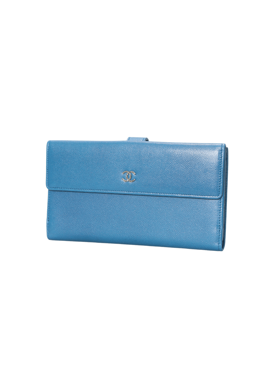 CARTEIRA CHANEL INTERLOCKING CC LOGO WALLET AZUL ORIGINAL – Gringa