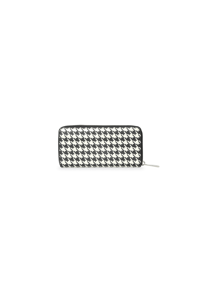 BLACK AND WHITE ZIP WALLET