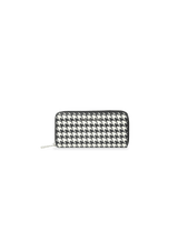 BLACK AND WHITE ZIP WALLET