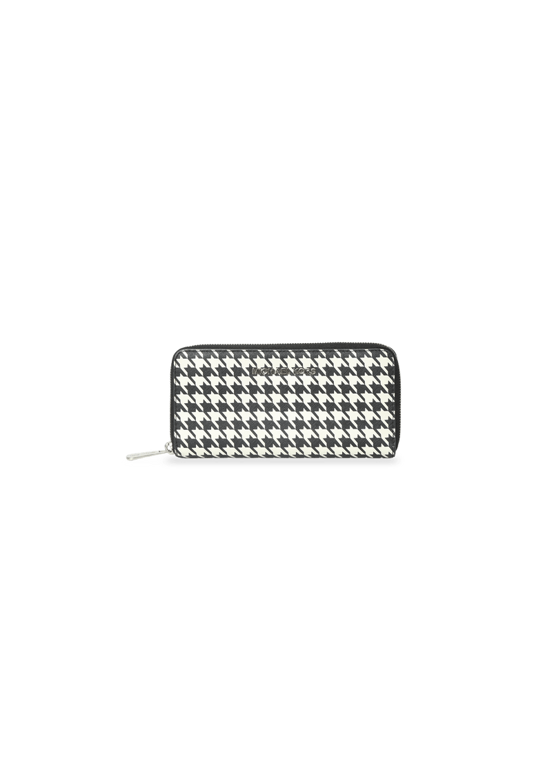 BLACK AND WHITE ZIP WALLET