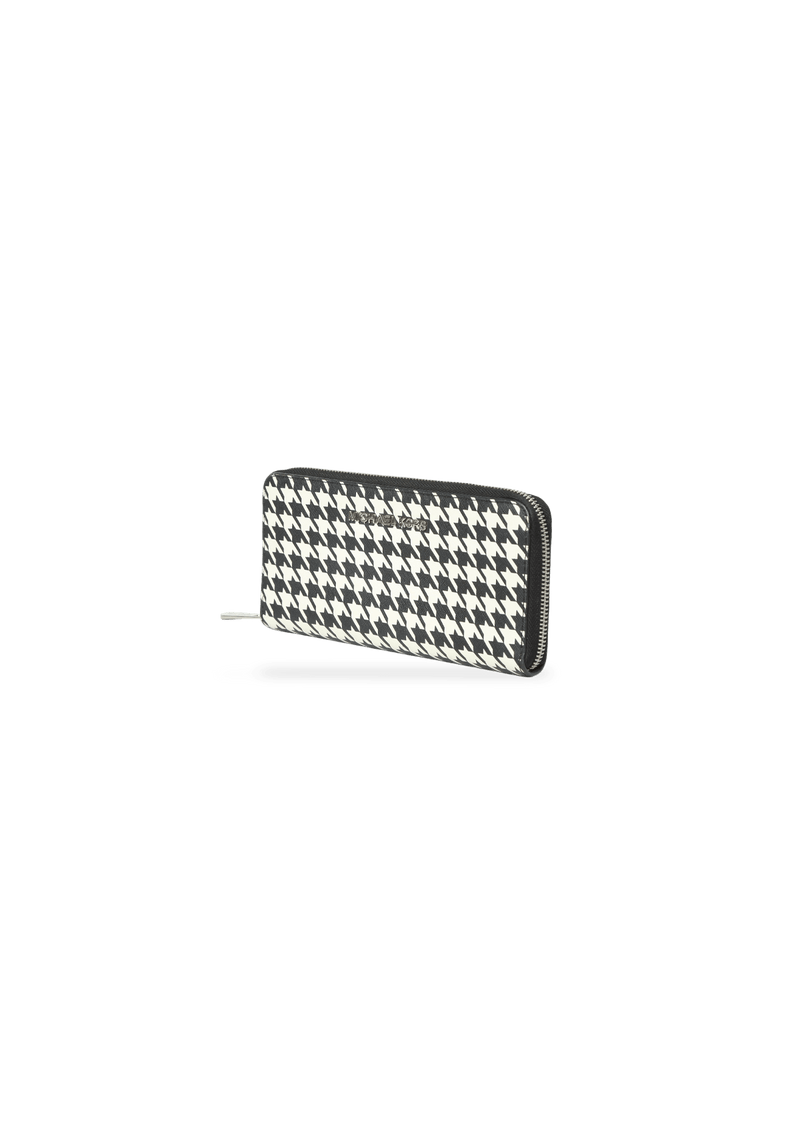 BLACK AND WHITE ZIP WALLET