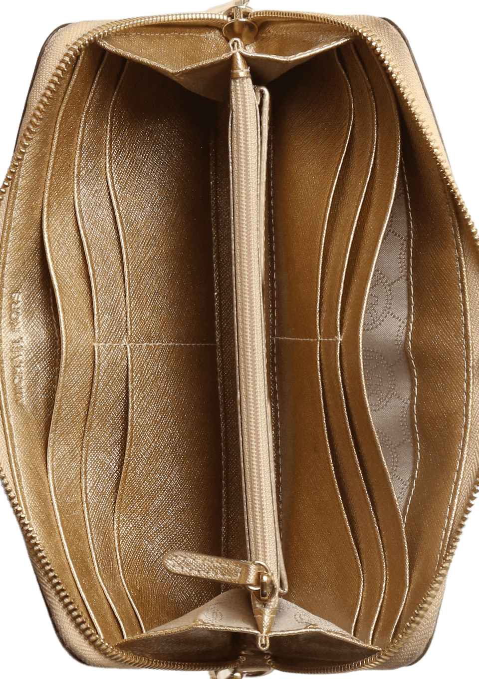 CARTEIRA MICHAEL KORS JET SET SAFFIANO WALLET DOURADO ORIGINAL