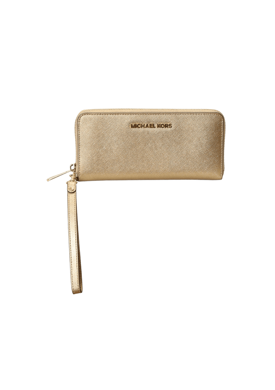 CARTEIRA MICHAEL KORS JET SET SAFFIANO WALLET DOURADO ORIGINAL